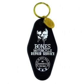 MOTEL KEYCHAIN 　BONES　BLACK　ビンテージ感溢れるアメリカンなモーテルキーホルダー！