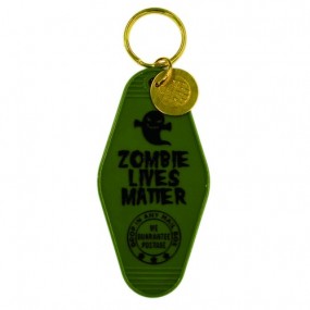 MOTEL KEYCHAIN 　ZOMBIE LIVES　OLIVE　ビンテージ感溢れるモーテルキーホルダー！