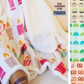 【裏ボアであったかカワイイ】porukka(ポルッカ) ひざ掛け・ハーフ毛布