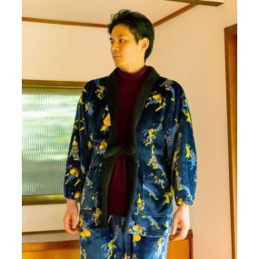 【秋冬新作】【カヤ】浮世絵ボア半纏 ブランケット